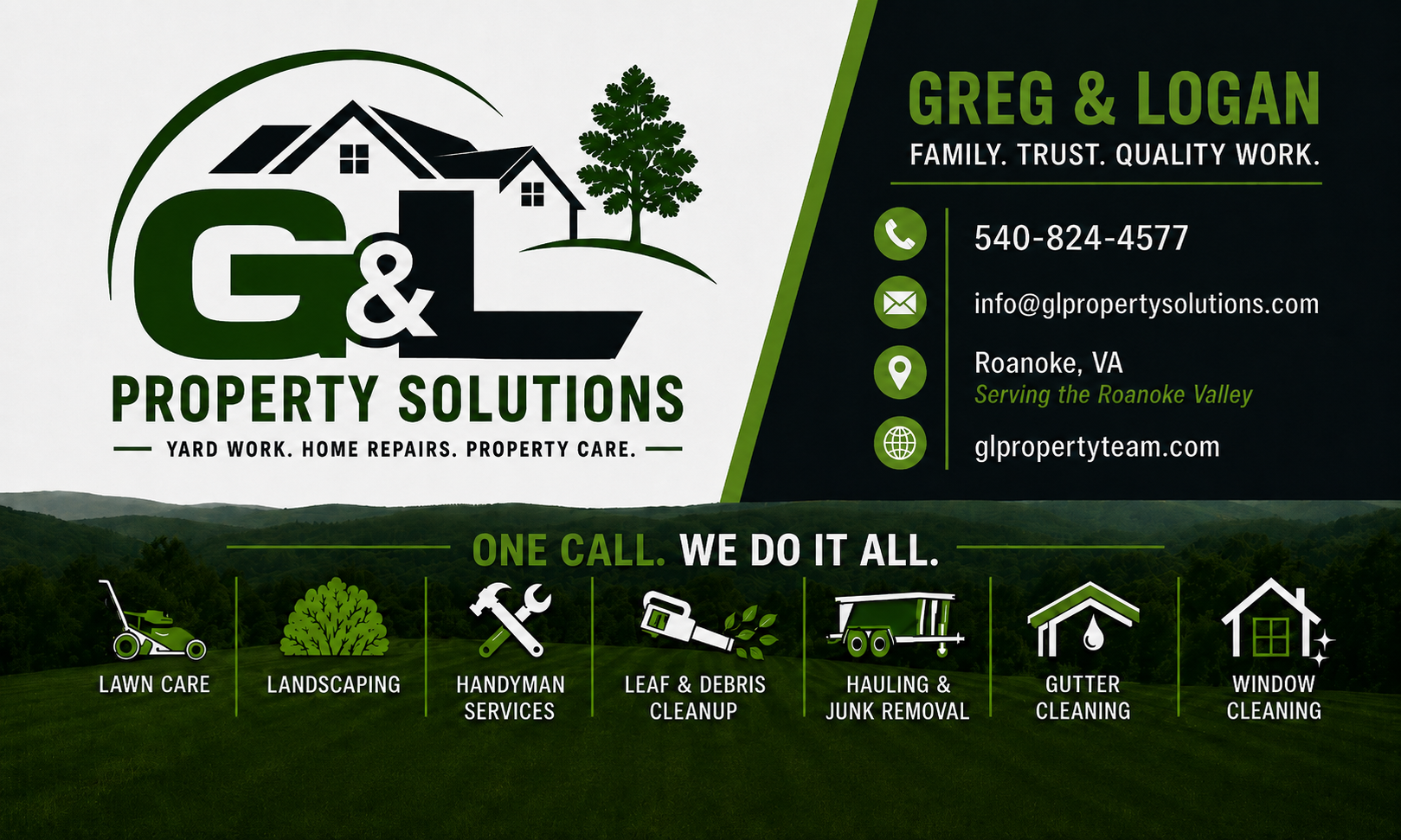 G&L Property Solutions business card